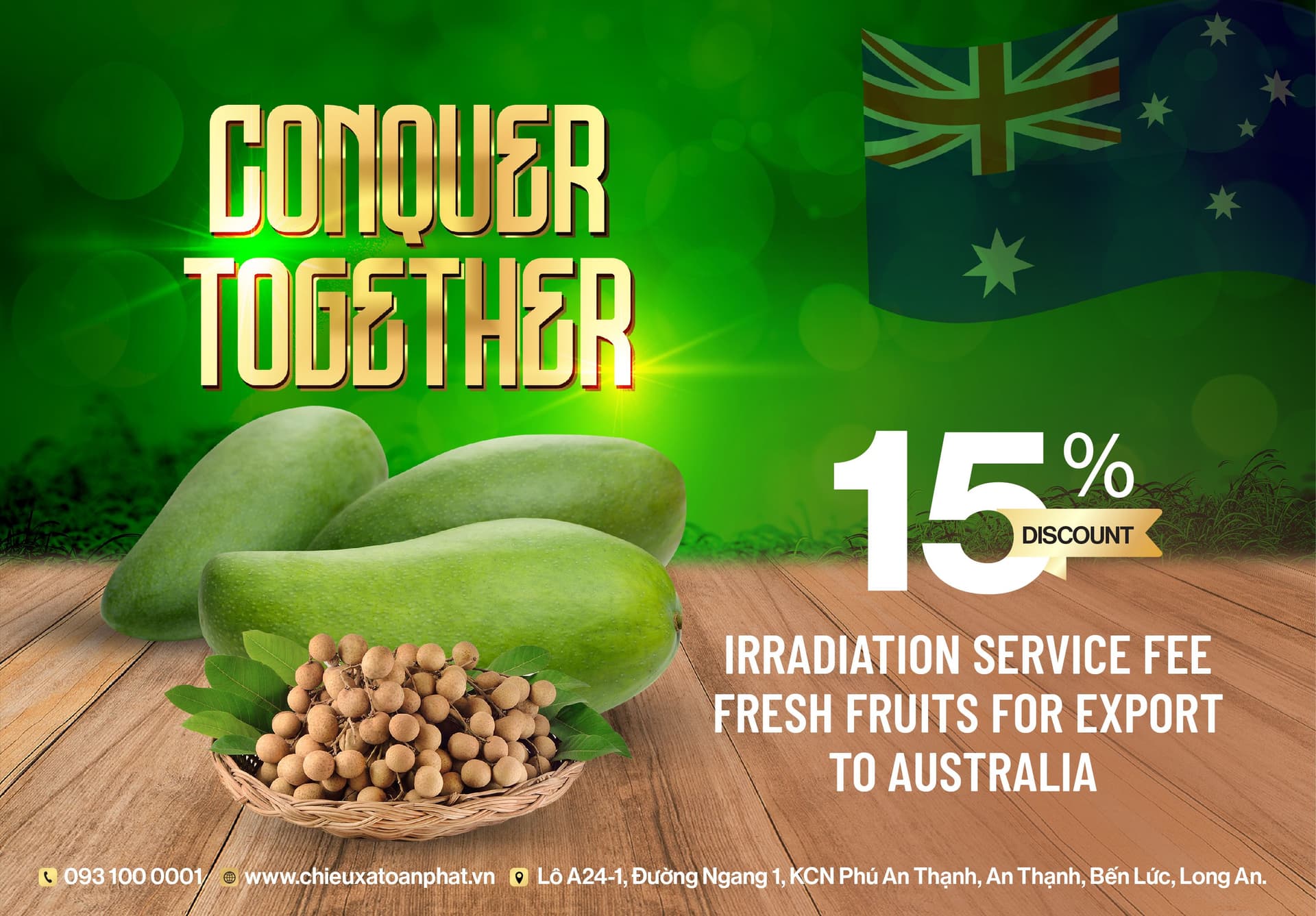 15% discount on irradiation treatment fees for fresh fruit exported to the Australian market on the occasion of becoming an official partner of BICON